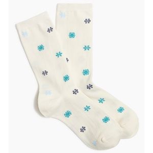 J. Crew Women’s Snowflakes trouser socks - BN539- One Size - NWT.